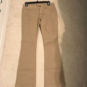 Khaki boot leg pants